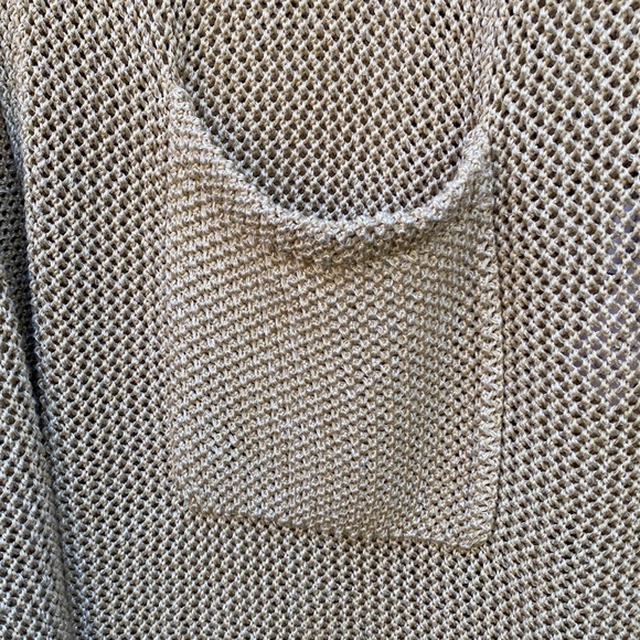 Signature Weekend Tan Loose Knit Cardigan Duster with Pockets - Picture 5 of 9